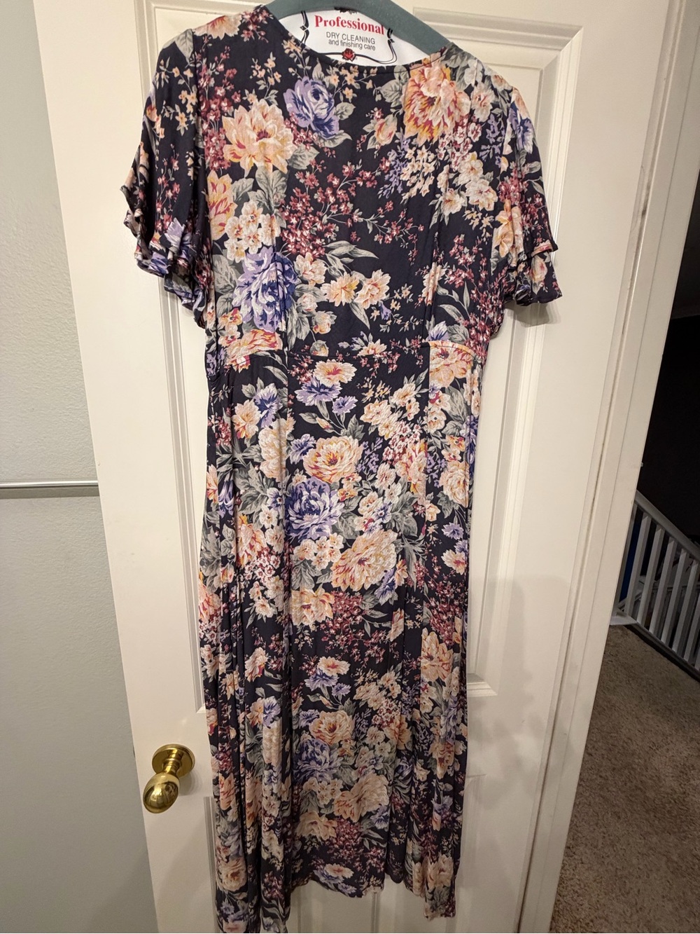 Auguste The label Navy Floral Maxi Dress with Pastel Blooms